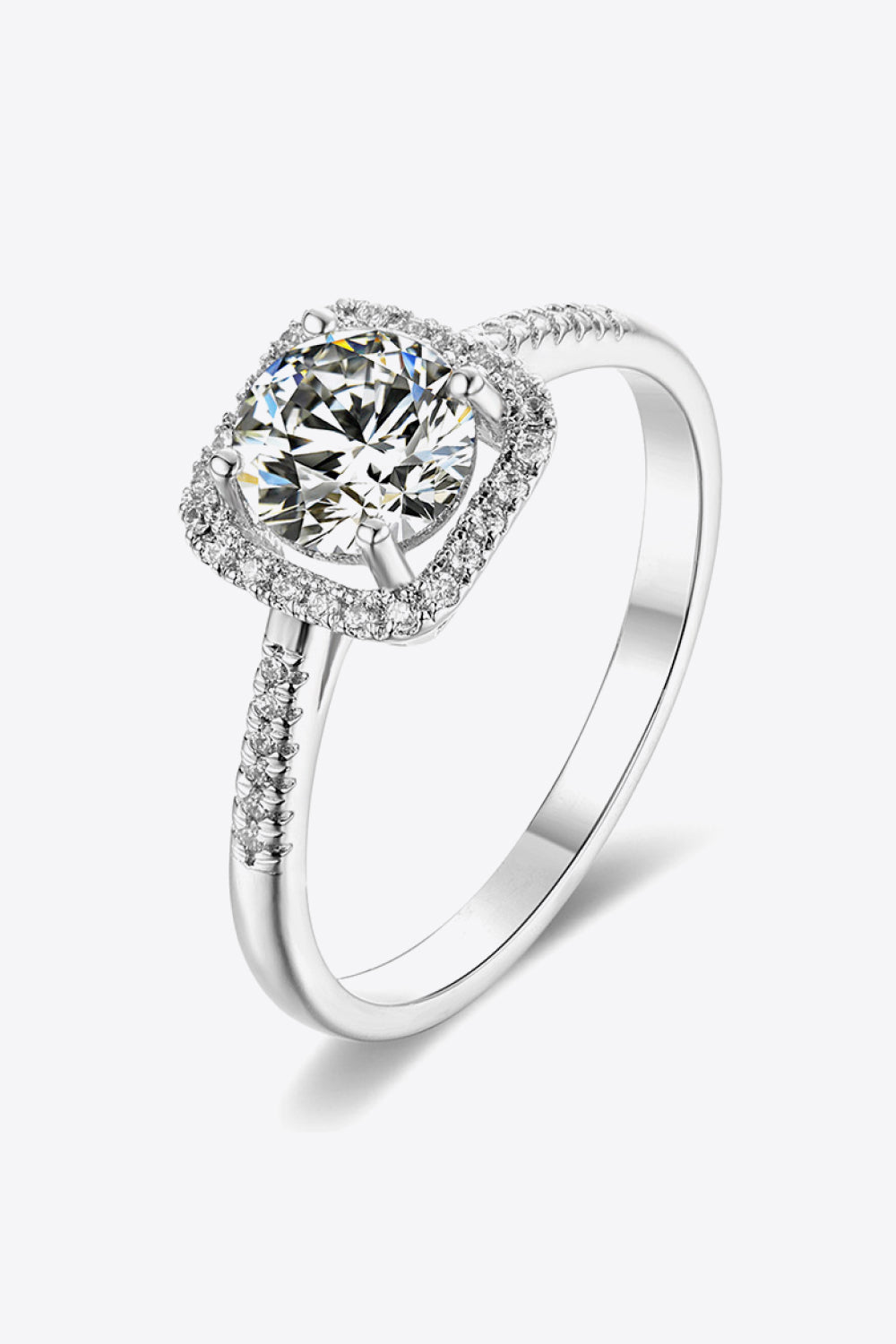 Sensa Moderna 1 Carat Moissanite 925 Sterling Silver Zircon Halo Ring