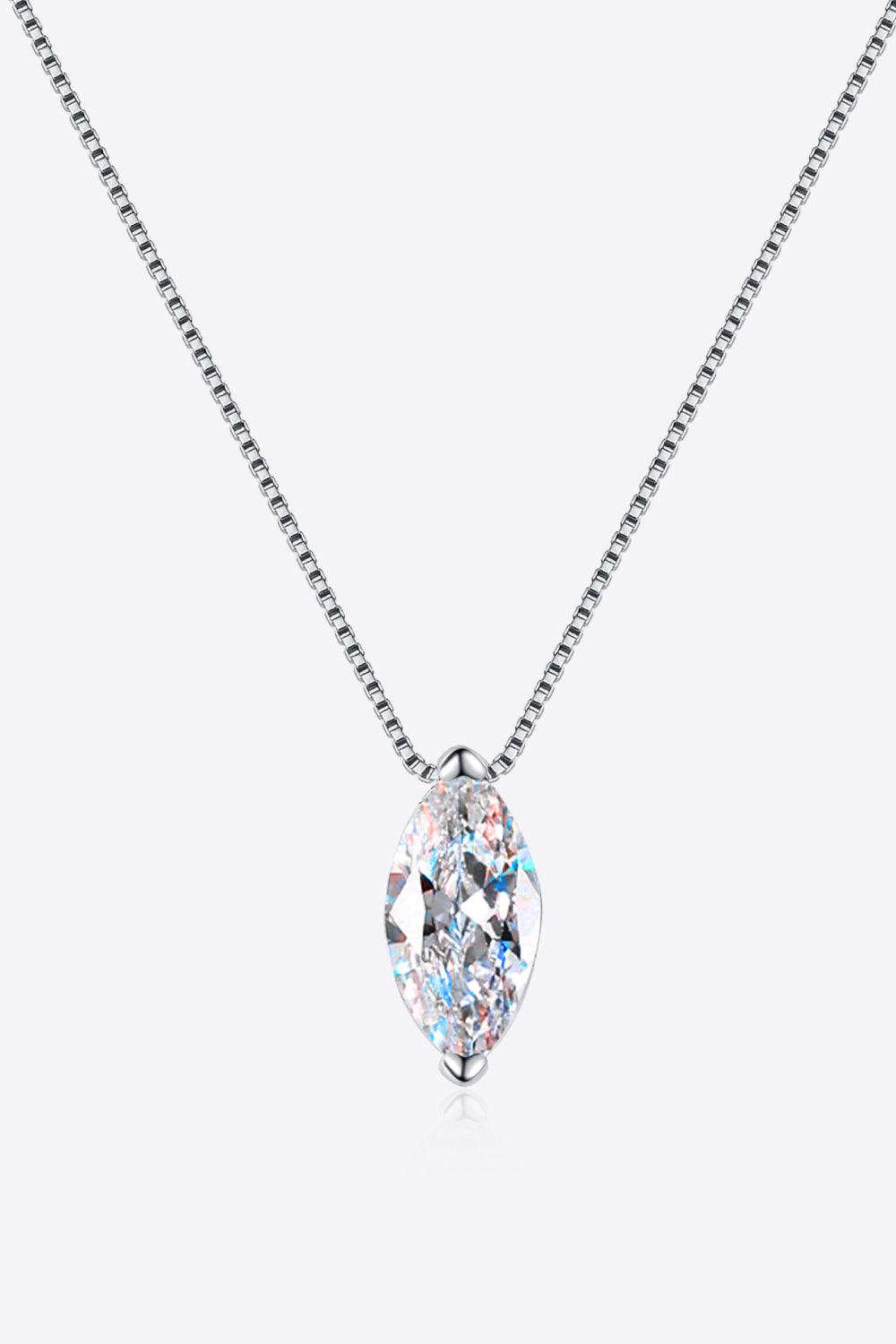 Sensa Moderna 1 Carat Moissanite 925 Sterling Silver Bezel Necklace