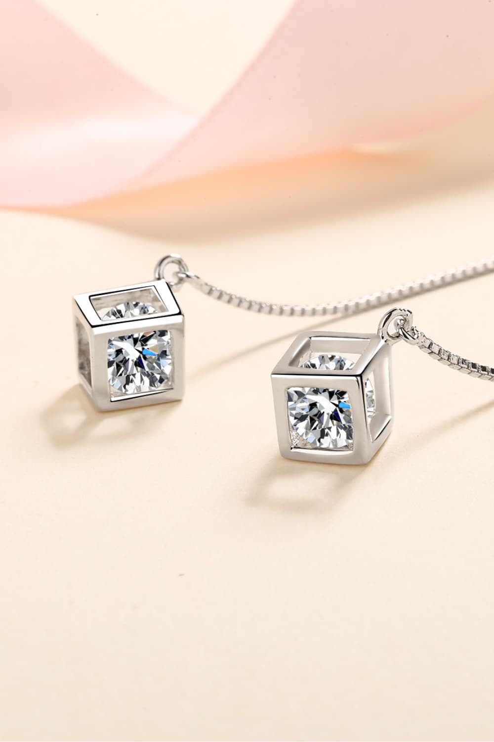 Sensa Grid 2 Carat Moissanite 925 Sterling Silver Threader Earrings