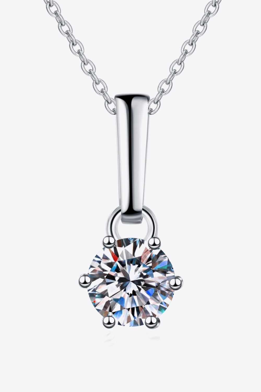 Sensa Moderna 1 Carat Moissanite 925 Sterling Silver Chain-Link Necklace