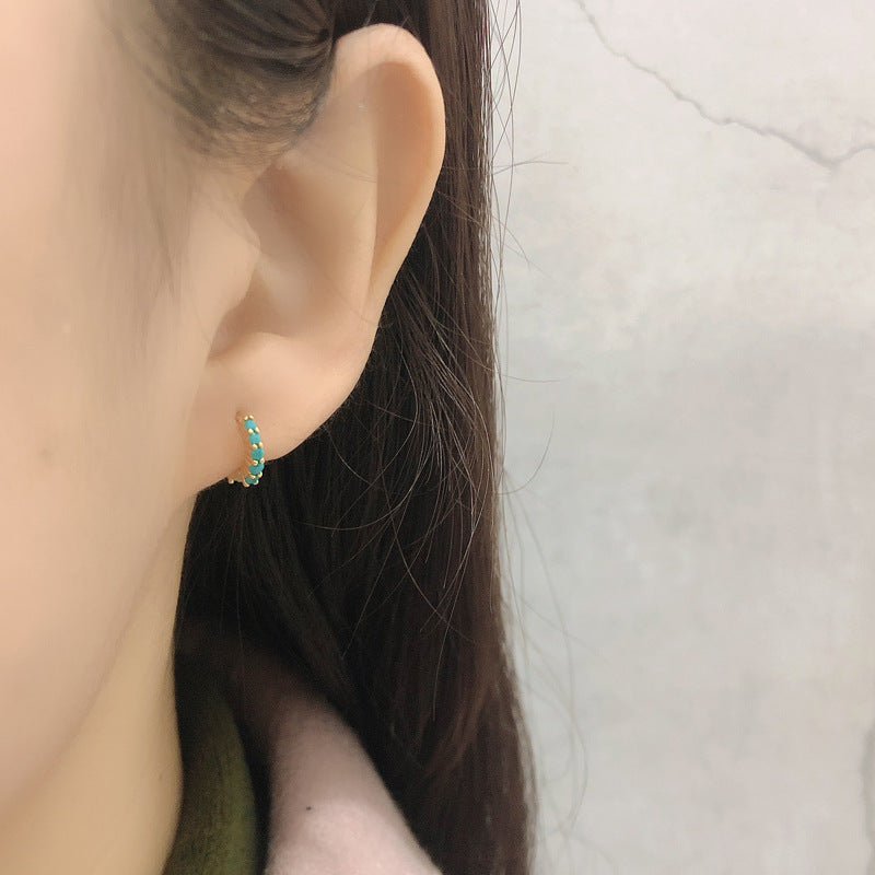 Lumina Splash 925 Sterling Silver Circle Huggie Hoop Earrings