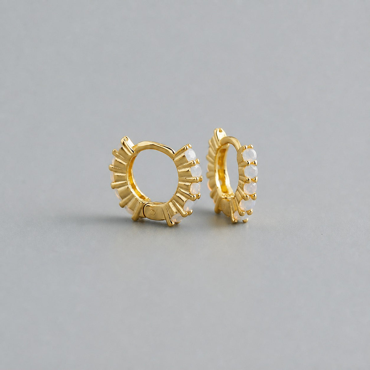 Lumina Splash 925 Sterling Silver Circle Huggie Hoop Earrings