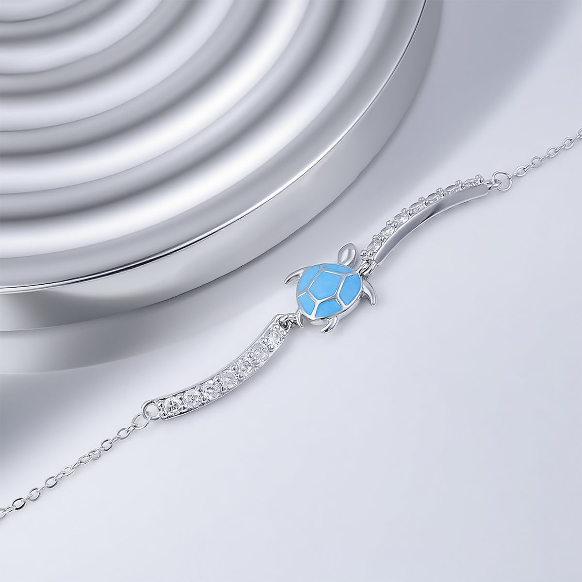 Lumina Sky Cubic Zirconia 925 Sterling Silver Sea Turtle Bracelet