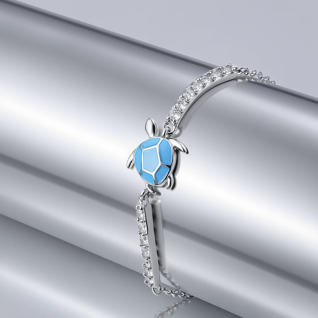 Lumina Sky Cubic Zirconia 925 Sterling Silver Sea Turtle Bracelet