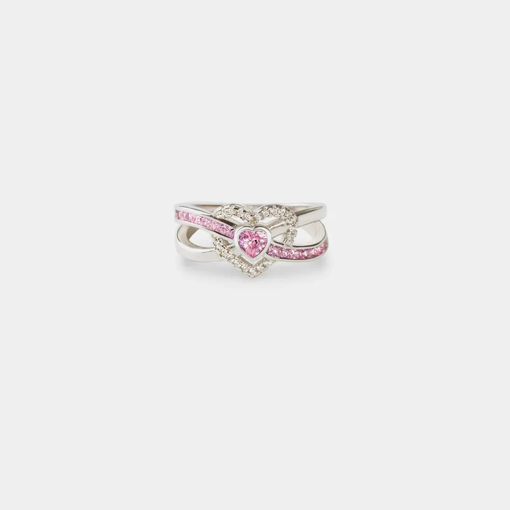 Lumina Heart Zircon 925 Sterling Silver Heart Statement Ring