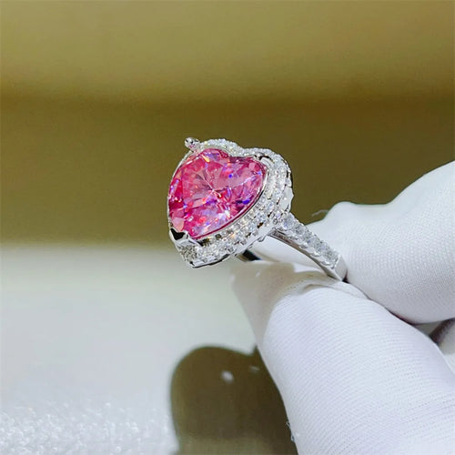 Lumina Heart 5 Carat Moissanite 925 Sterling Silver Beloved Accent Ring