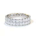 Sensa Moderna Moissanite 925 Sterling Silver Double Row Eternity Band Ring