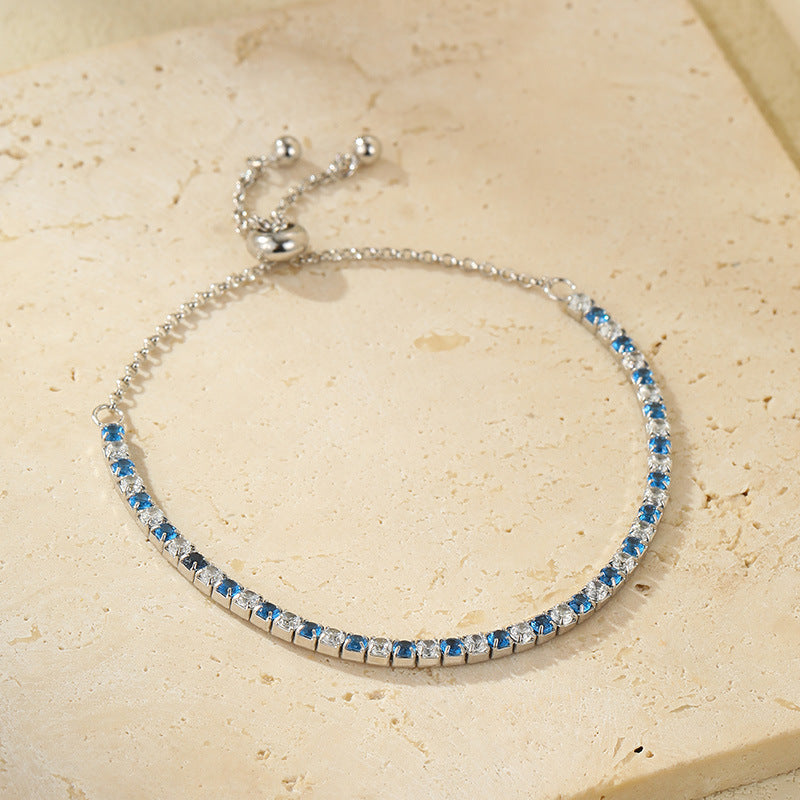 Lumina Splash Cubic Zirconia 925 Sterling Silver Tennis Bracelet