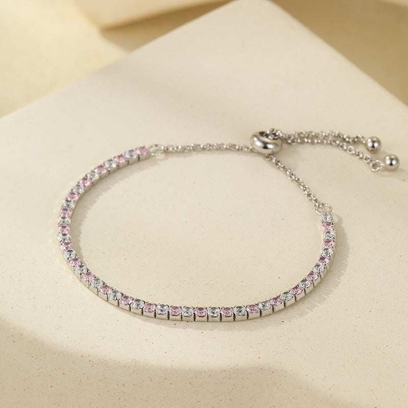 Lumina Splash Cubic Zirconia 925 Sterling Silver Tennis Bracelet