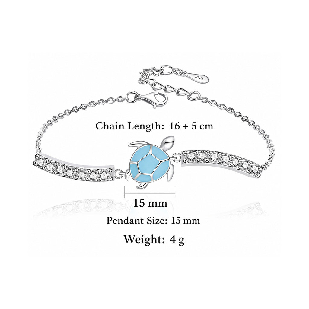 Lumina Sky Cubic Zirconia 925 Sterling Silver Sea Turtle Bracelet