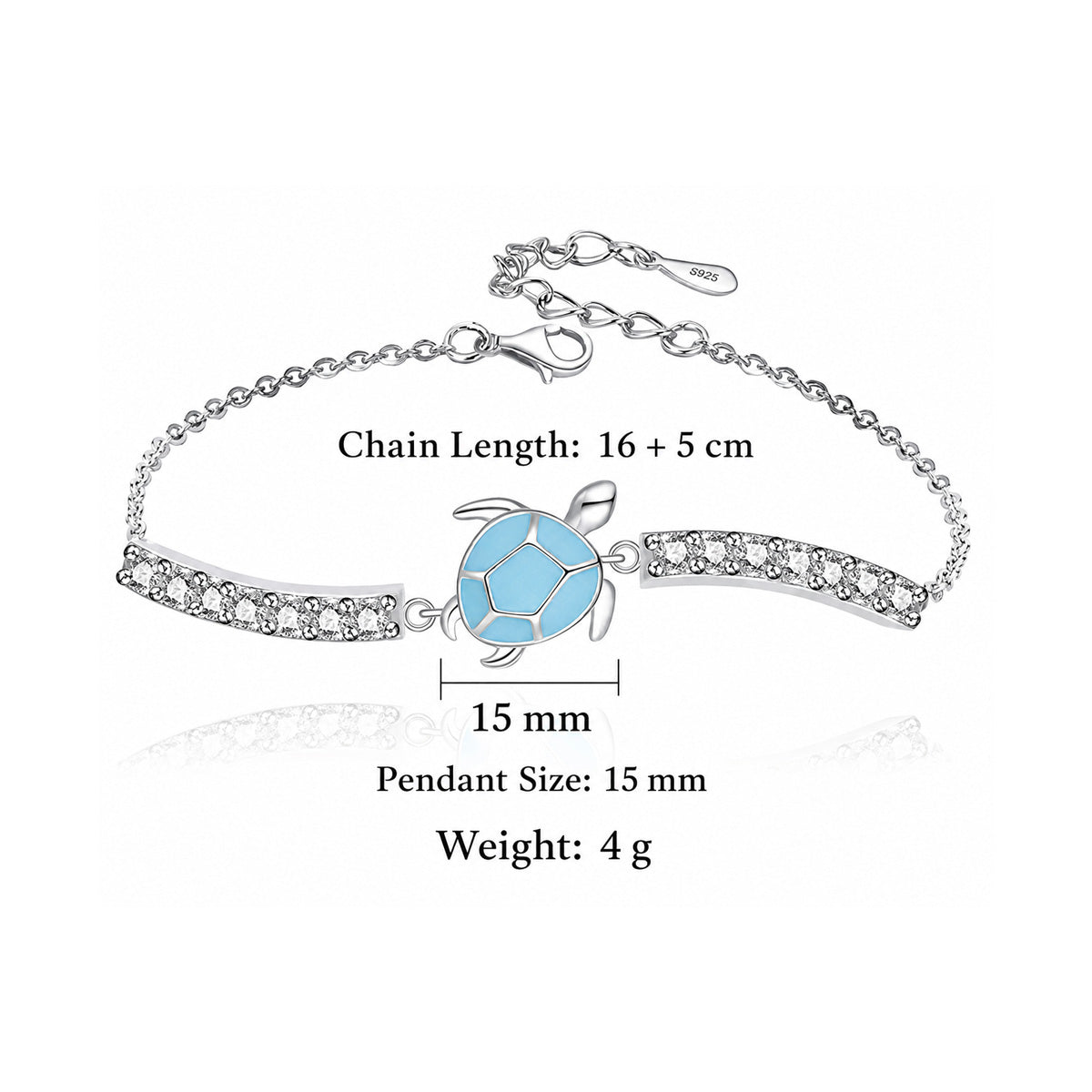 Lumina Sky Cubic Zirconia 925 Sterling Silver Sea Turtle Bracelet
