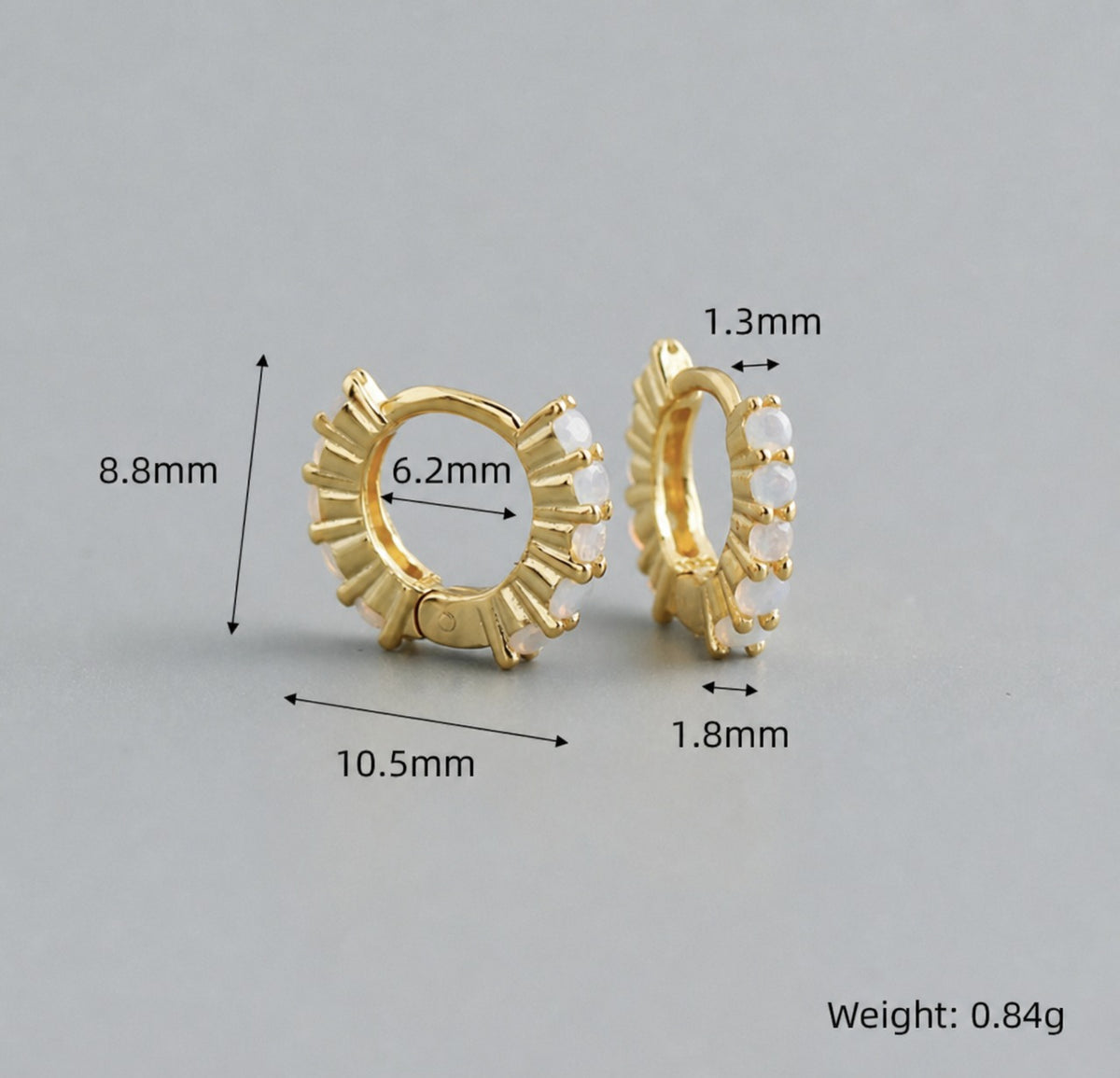 Lumina Splash 925 Sterling Silver Circle Huggie Hoop Earrings