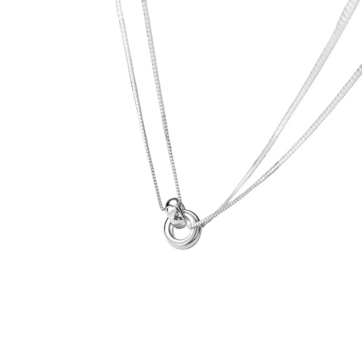 Sensa Moderna 925 Sterling Silver Double Strand Necklace