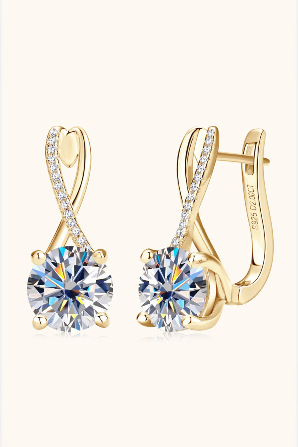 Sensa Moderna 4 Carat Moissanite 925 Sterling Silver Drop Earrings