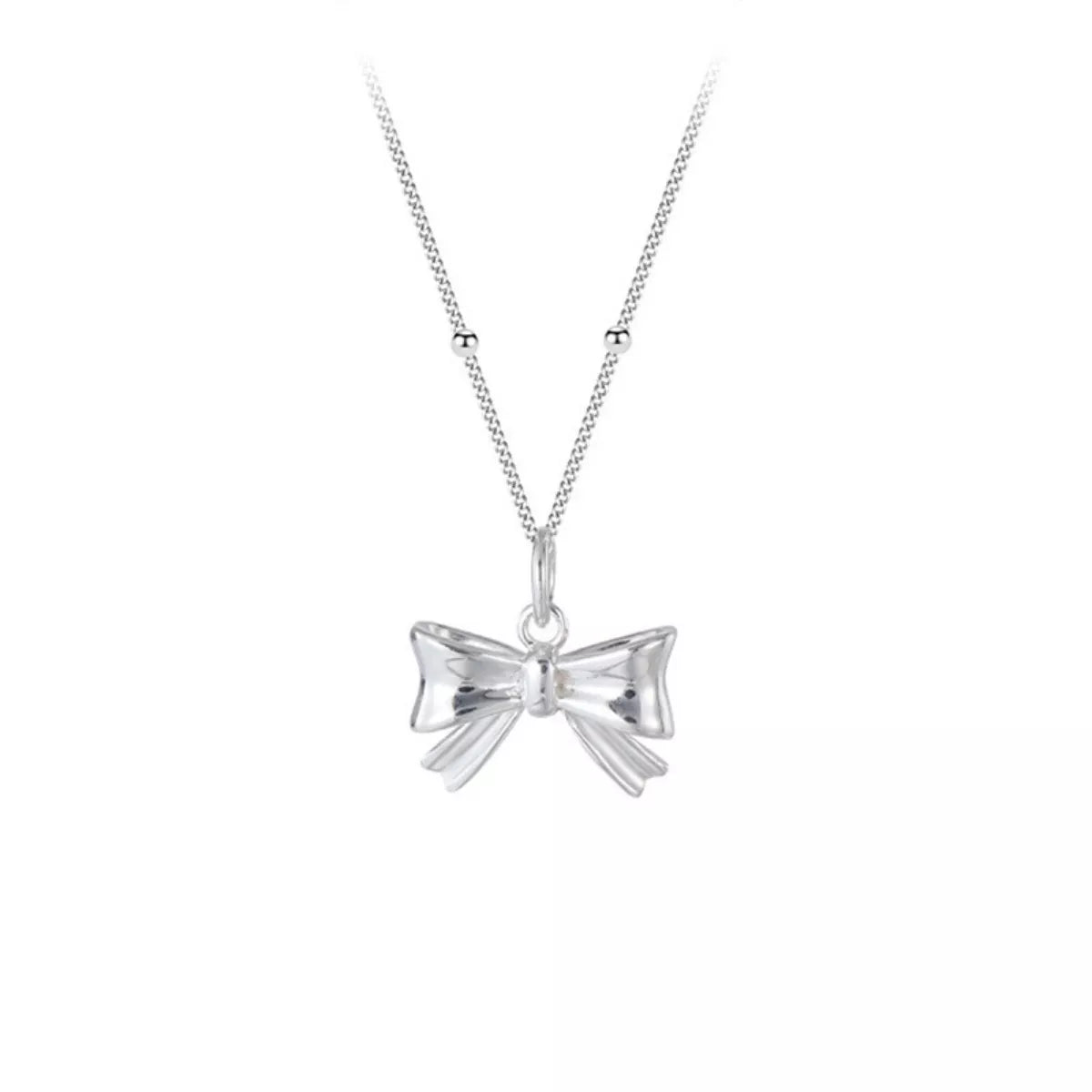Sensa Moderna 925 Sterling Silver Bow Necklace