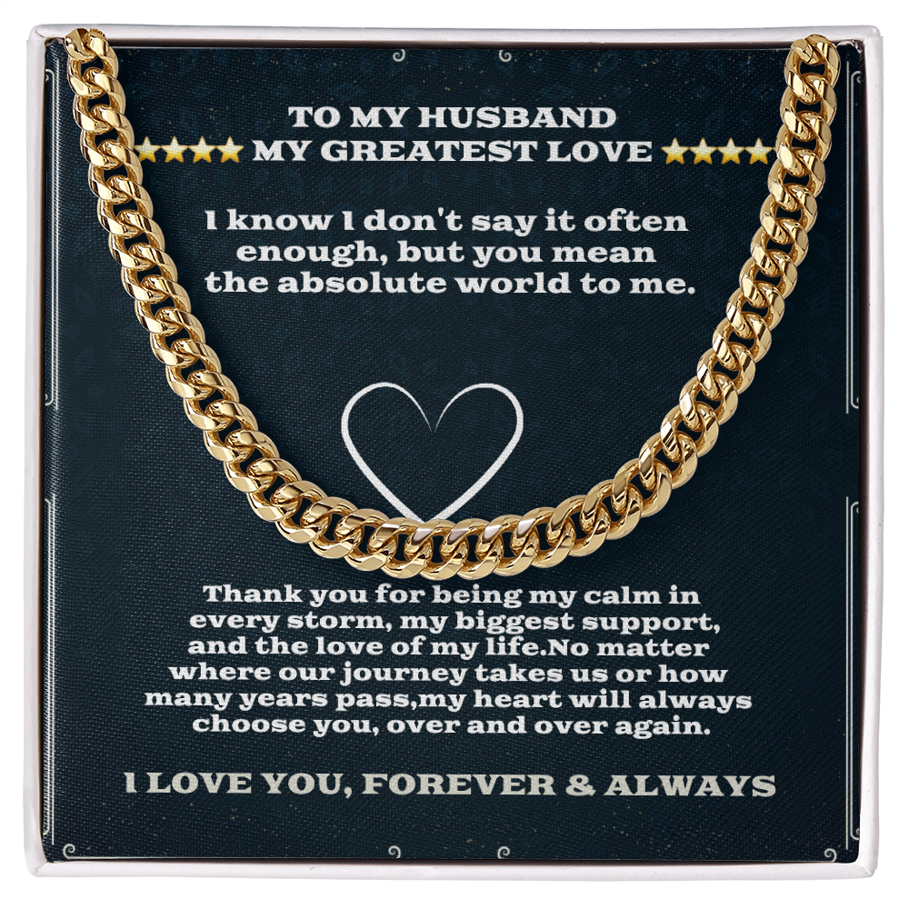 To My Husband — Sensa Sentiments Cuban Link Chain