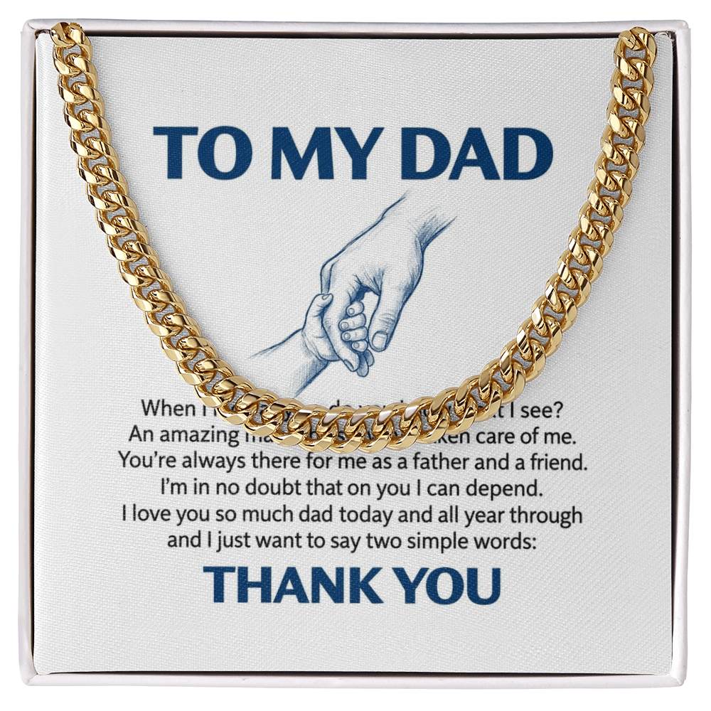 Thank You  Dad — Sensa Sentiments Cuban Link Chain