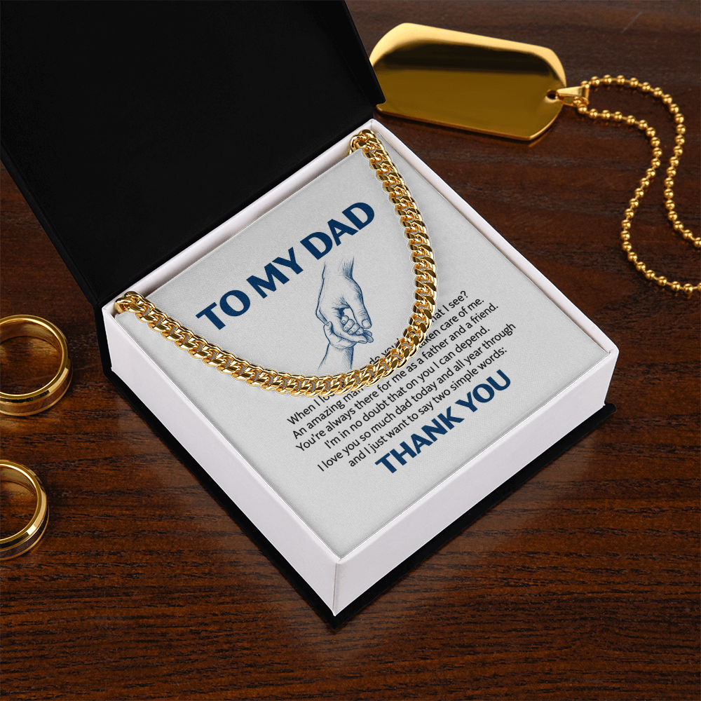 Thank You  Dad — Sensa Sentiments Cuban Link Chain