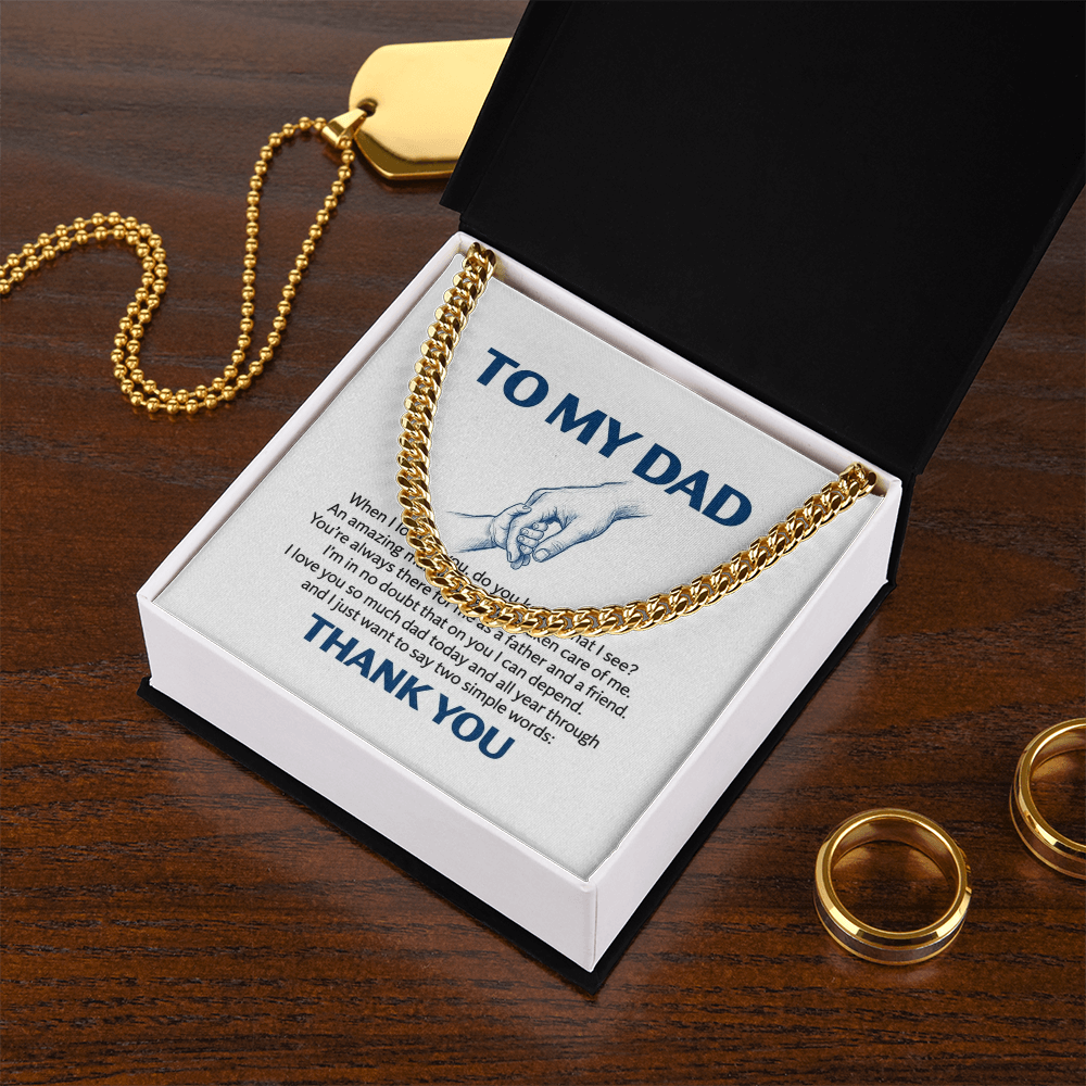 Thank You  Dad — Sensa Sentiments Cuban Link Chain