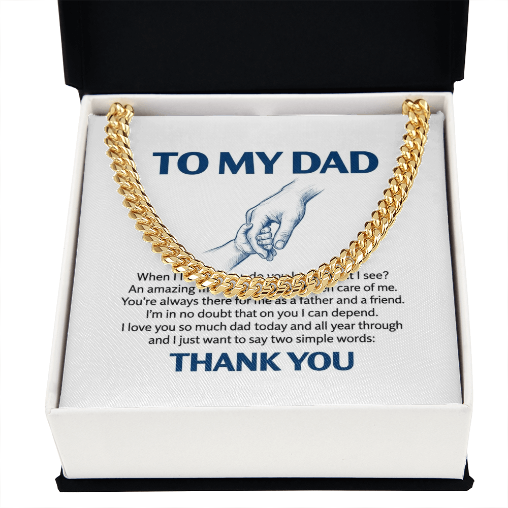 Thank You  Dad — Sensa Sentiments Cuban Link Chain