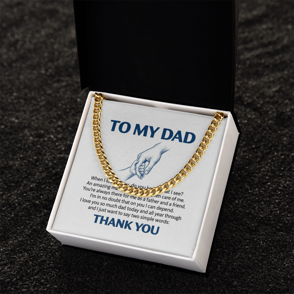 Thank You  Dad — Sensa Sentiments Cuban Link Chain