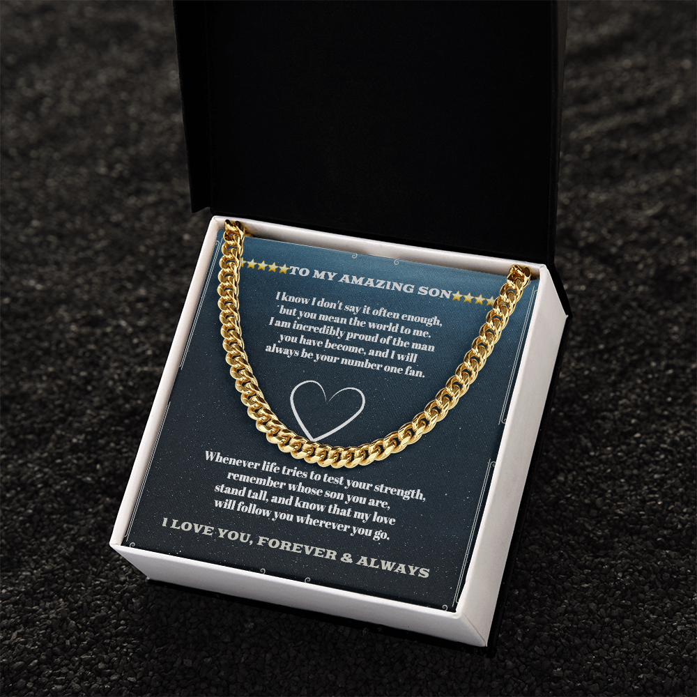 Mom to Son — Sensa Sentiments Cuban Link Chain