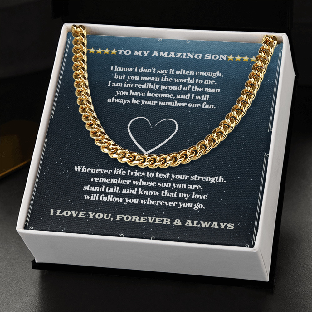 Mom to Son — Sensa Sentiments Cuban Link Chain