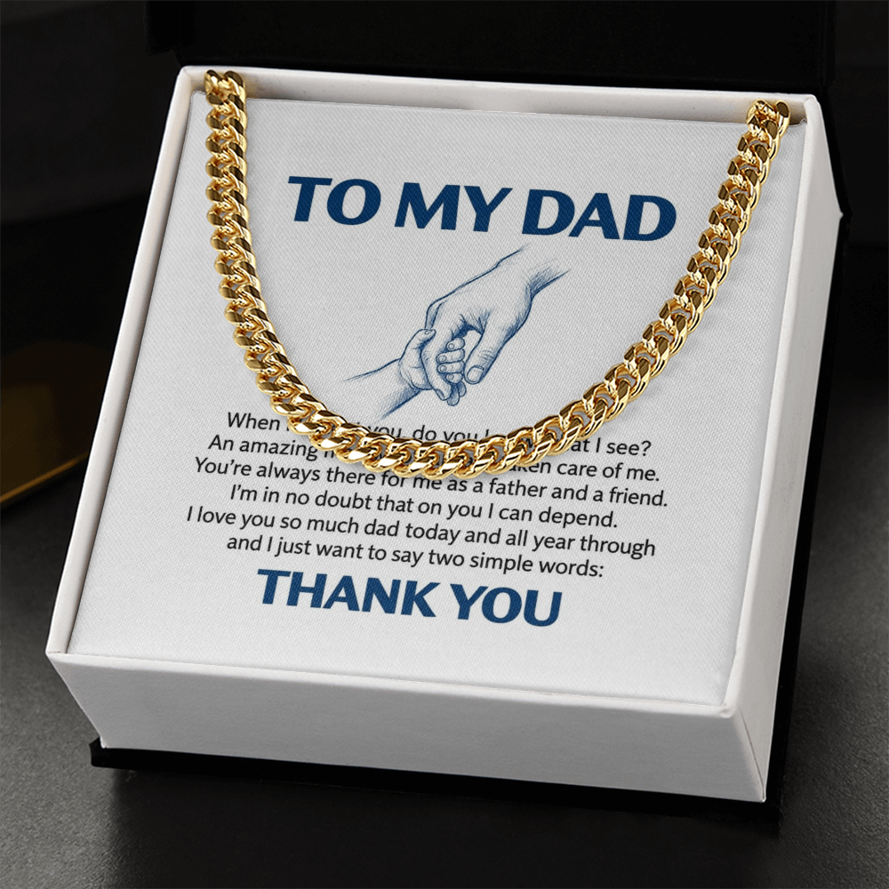 Thank You  Dad — Sensa Sentiments Cuban Link Chain