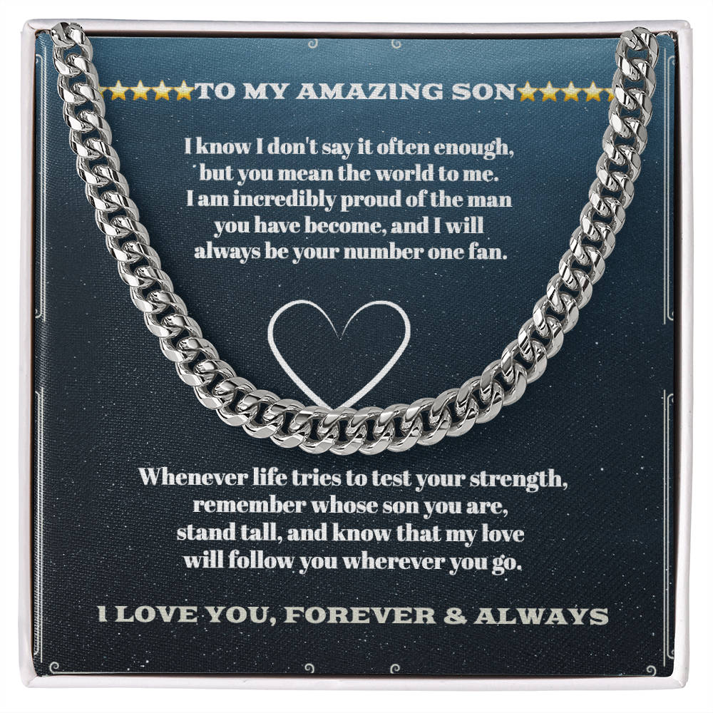 Mom to Son — Sensa Sentiments Cuban Link Chain