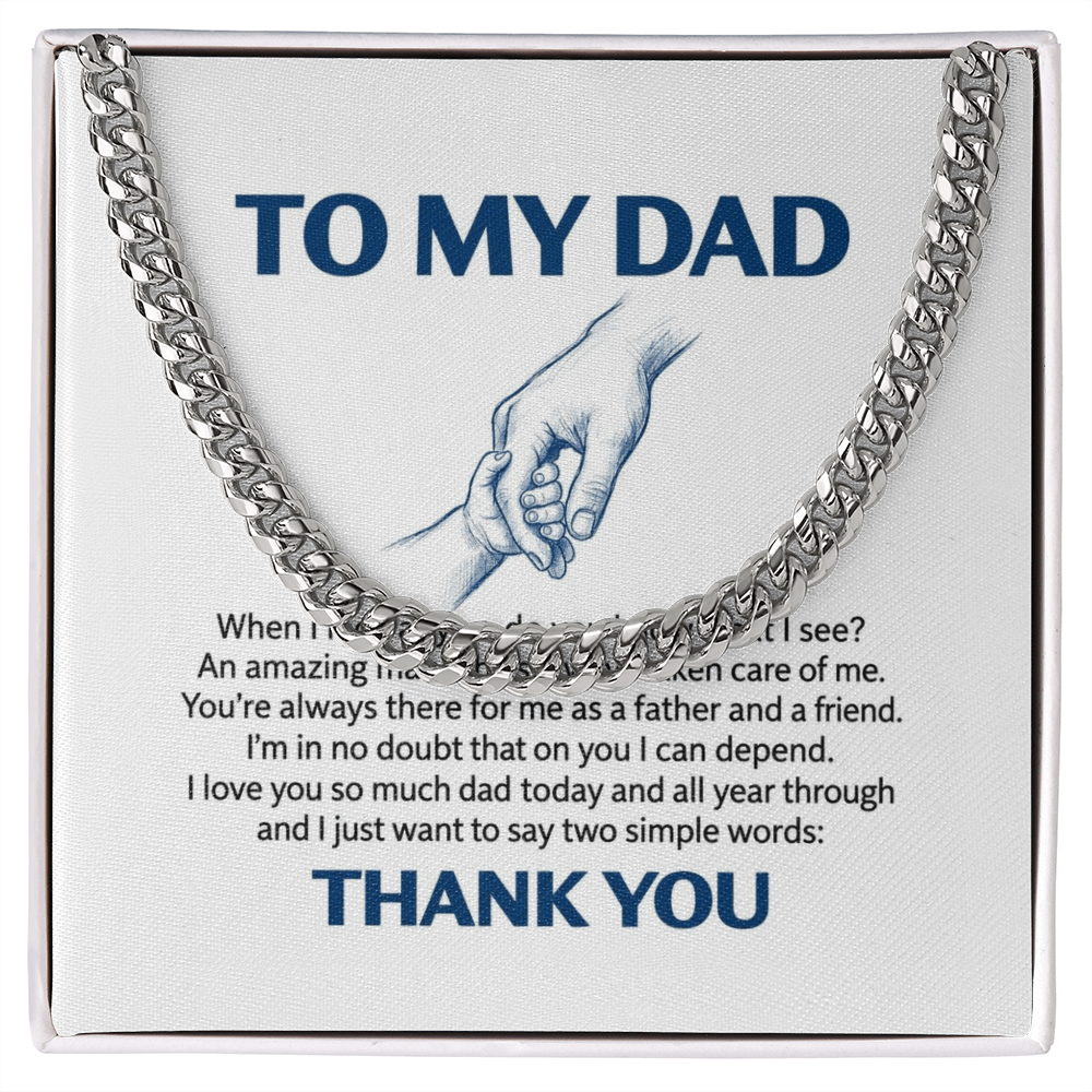 Thank You  Dad — Sensa Sentiments Cuban Link Chain