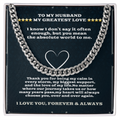 To My Husband Sensa Sentiments Cuban Link Chain