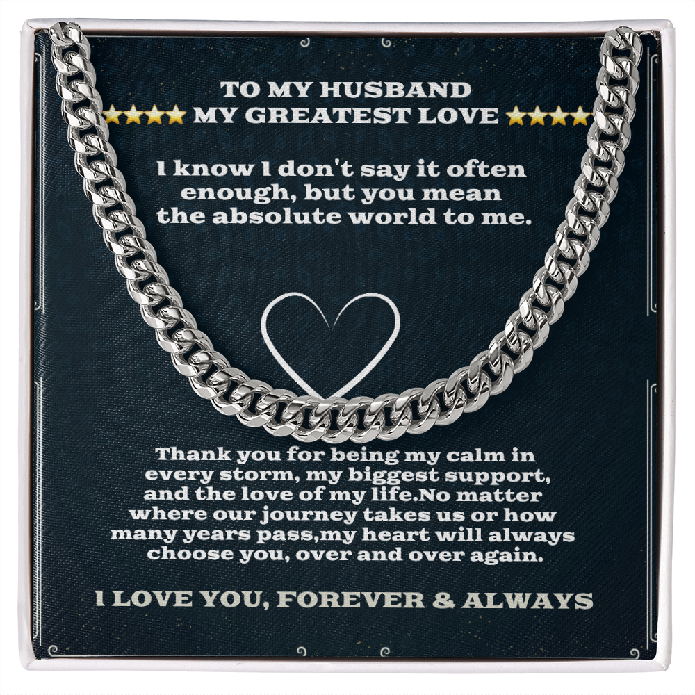 To My Husband Sensa Sentiments Cuban Link Chain