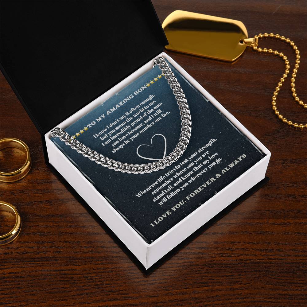 Mom to Son — Sensa Sentiments Cuban Link Chain