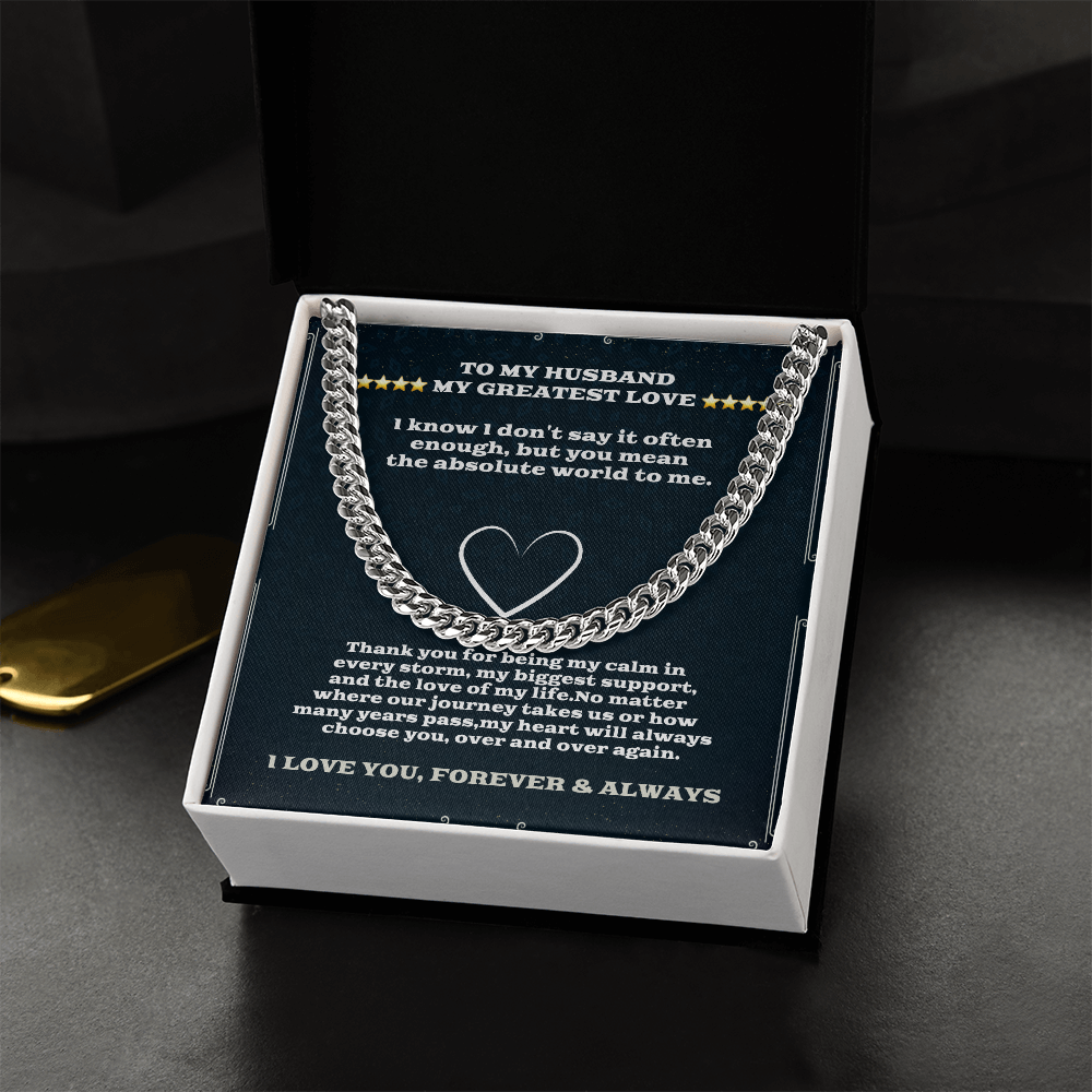 To My Husband — Sensa Sentiments Cuban Link Chain