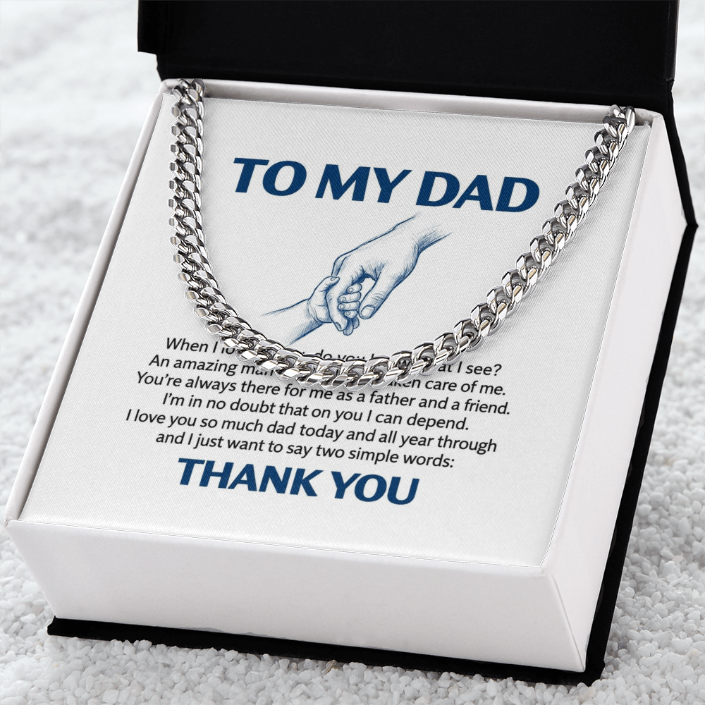 Thank You  Dad — Sensa Sentiments Cuban Link Chain
