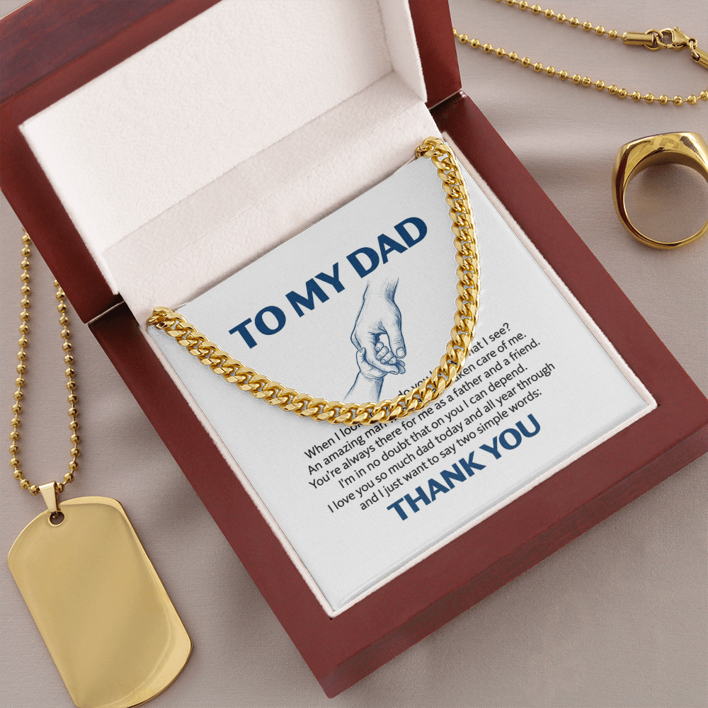 Thank You  Dad — Sensa Sentiments Cuban Link Chain