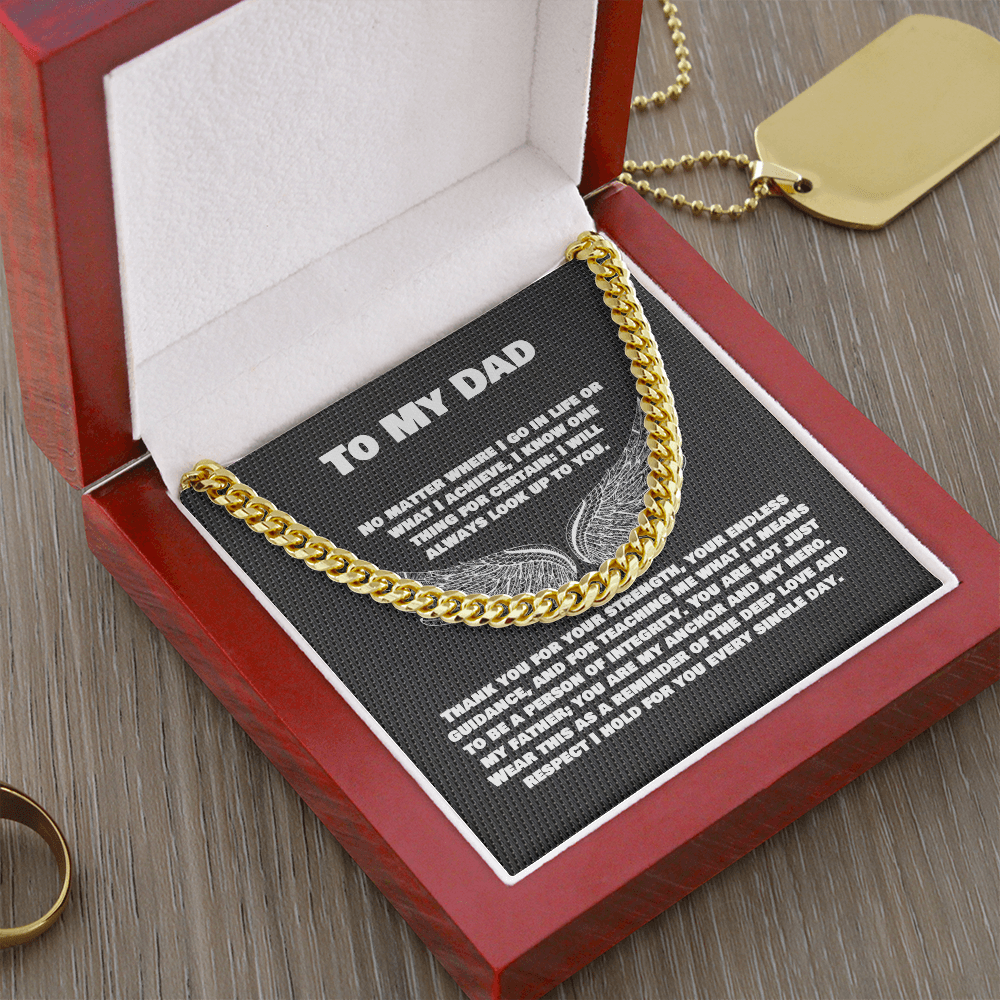 To My Dad Sensa Sentiments Cuban Link Chain