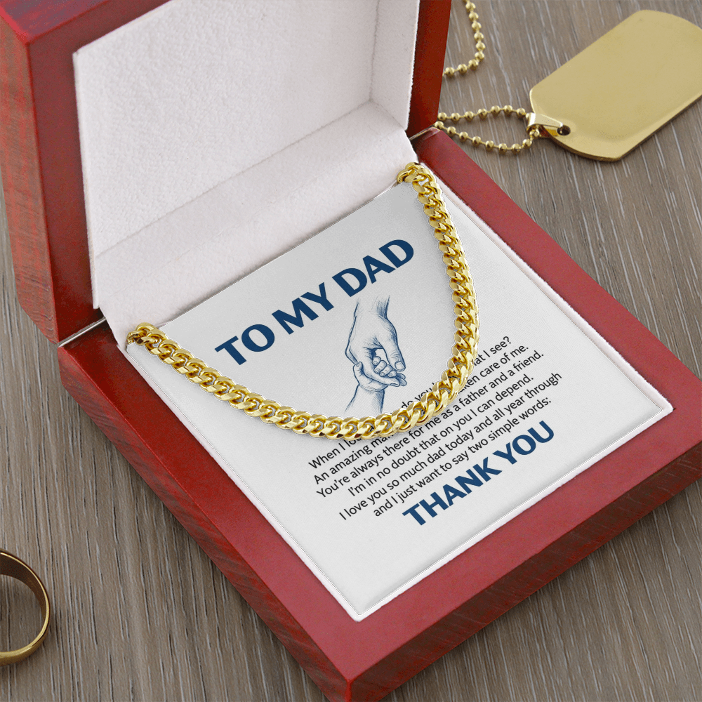 Thank You  Dad — Sensa Sentiments Cuban Link Chain