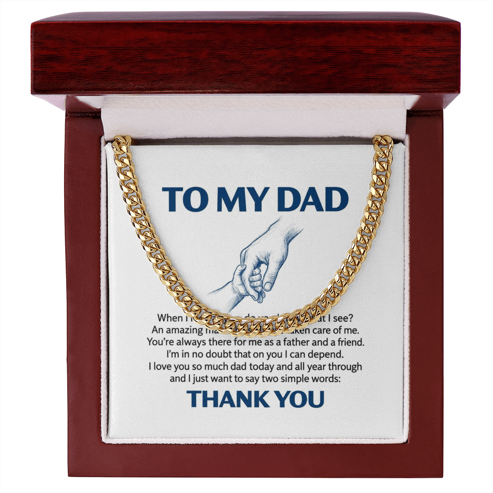 Thank You Dad Sensa Sentiments Cuban Link Chain