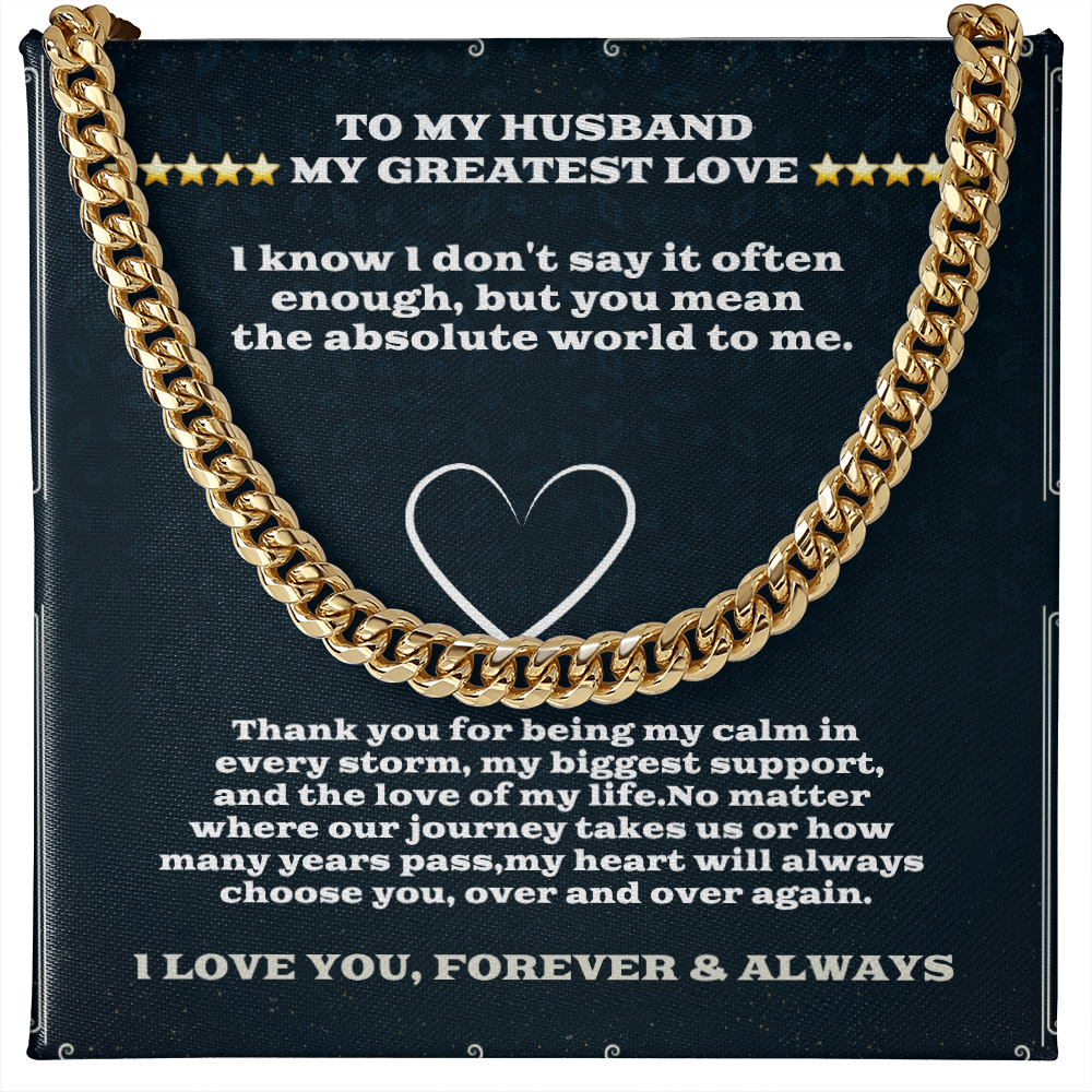 To My Husband — Sensa Sentiments Cuban Link Chain