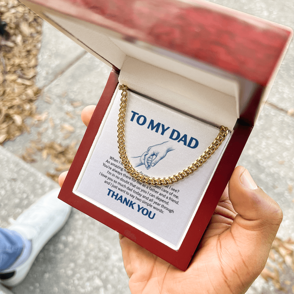 Thank You  Dad — Sensa Sentiments Cuban Link Chain