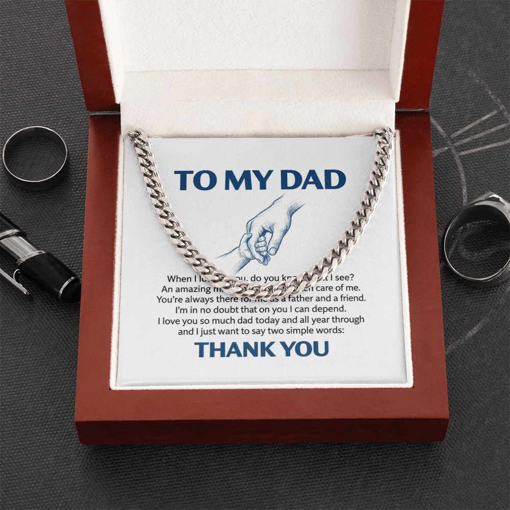 Thank You  Dad — Sensa Sentiments Cuban Link Chain