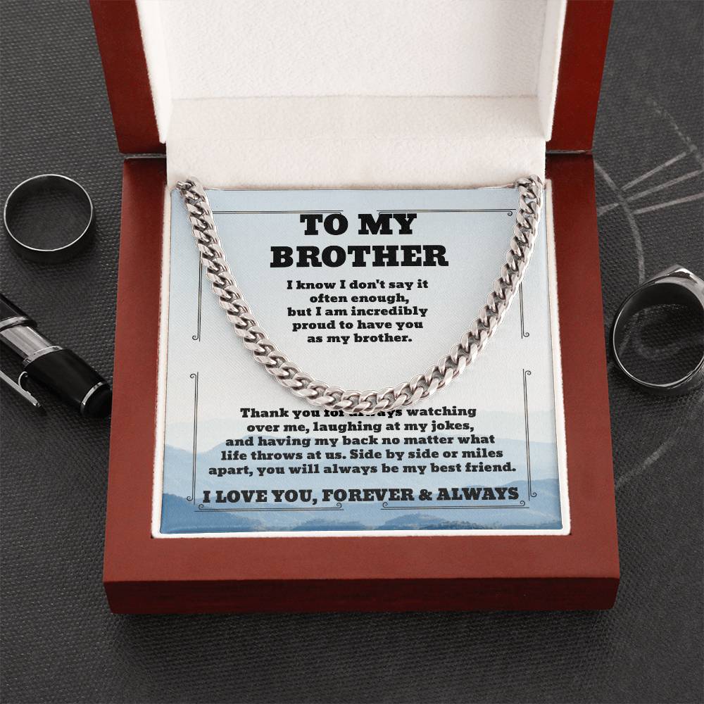 To My Brother Sensa Sentiments Cuban Link Chain