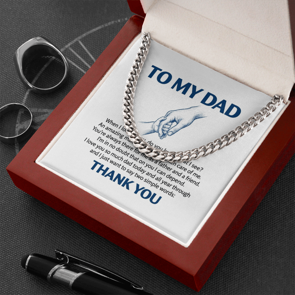 Thank You  Dad — Sensa Sentiments Cuban Link Chain
