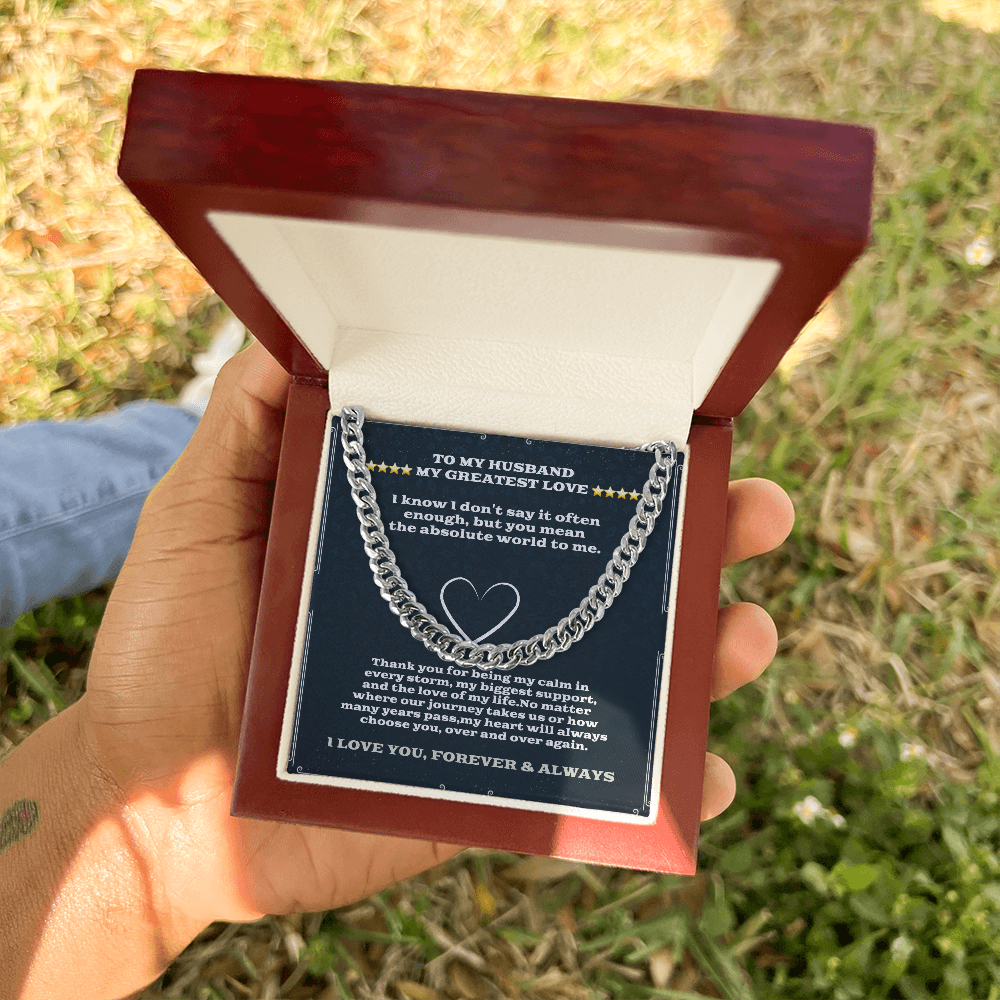 To My Husband — Sensa Sentiments Cuban Link Chain