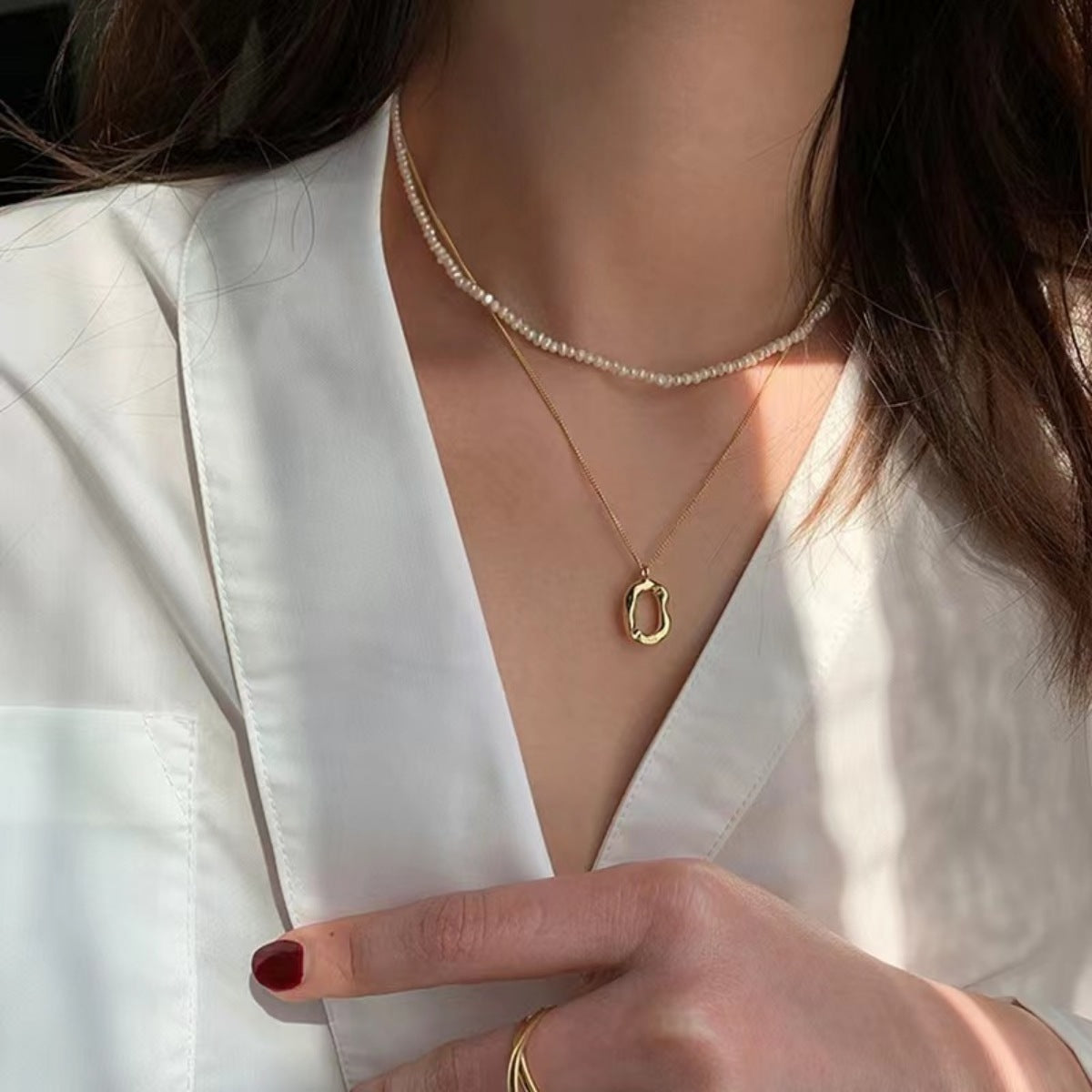 Sensa Grid 925 Sterling Silver Geometric Pendant Necklace