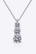Sensa Moderna 1.8 Carat Moissanite 925 Sterling Silver Triple Pendant Necklace