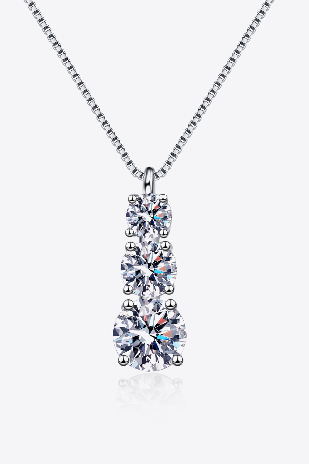 Sensa Moderna 1.8 Carat Moissanite 925 Sterling Silver Triple Pendant Necklace