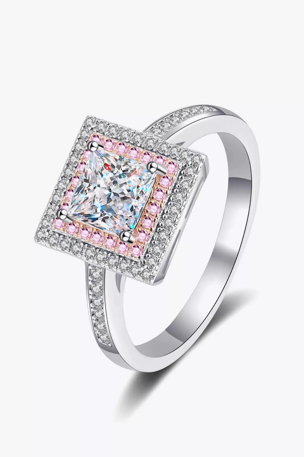 Sensa Moderna 1 Carat Moissanite 925 Sterling Silver Geometric Ring
