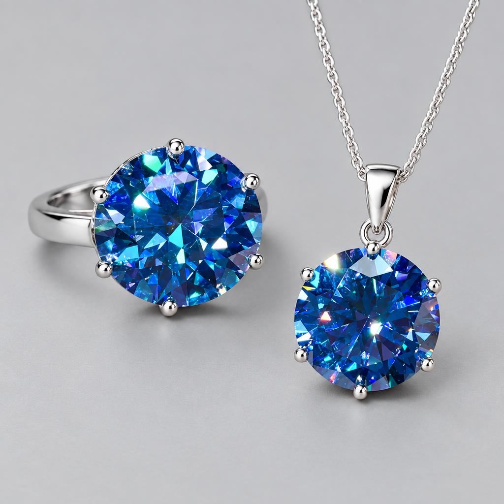 Blue Moissanite Set - Gray